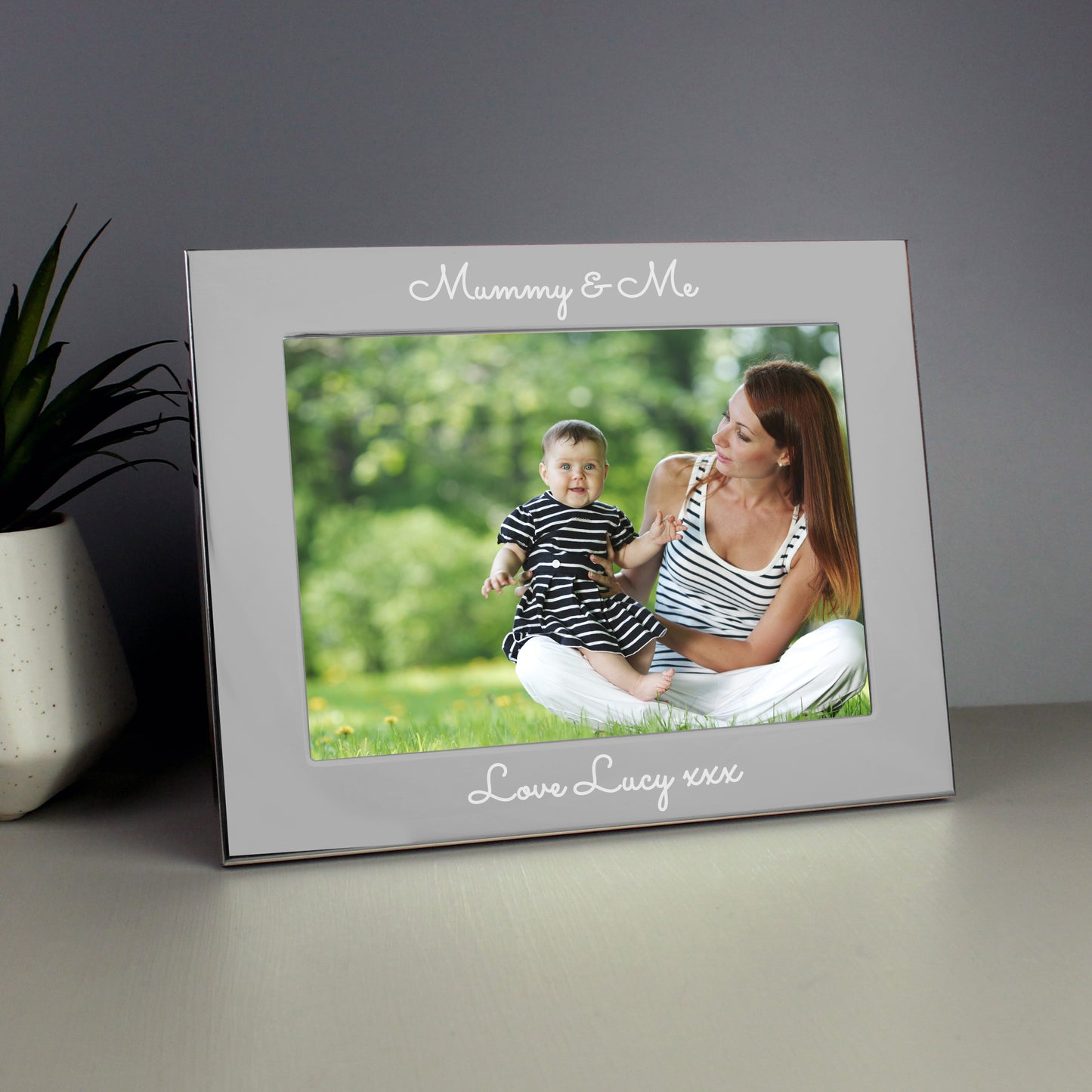 Personalised Free Text 5 x 7 Silver Photo Frame