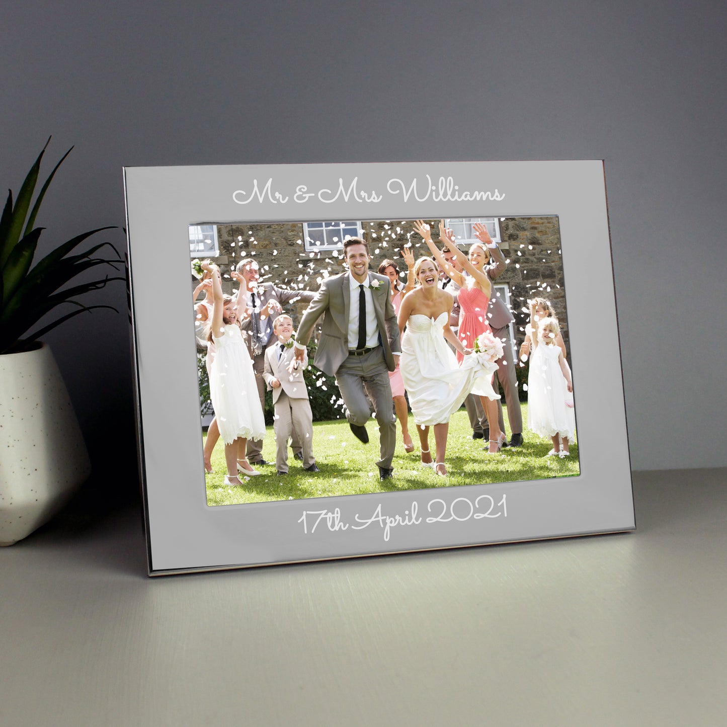 Personalised Free Text 5 x 7 Silver Photo Frame
