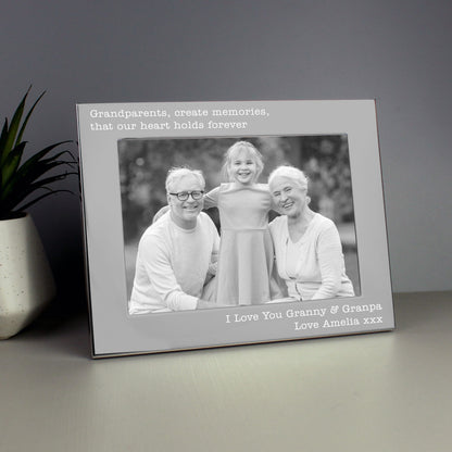 Personalised Free Text 5 x 7 Landscape Silver Photo Frame