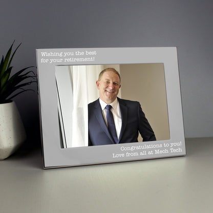 Personalised Free Text 5 x 7 Landscape Silver Photo Frame