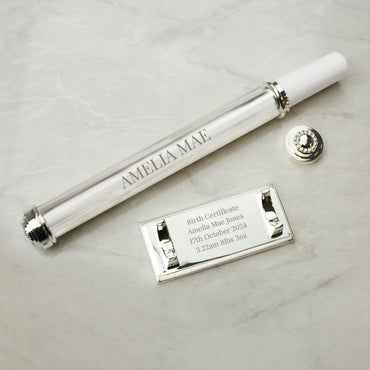 Personalised Free Text Silver Plated Certificate Holder