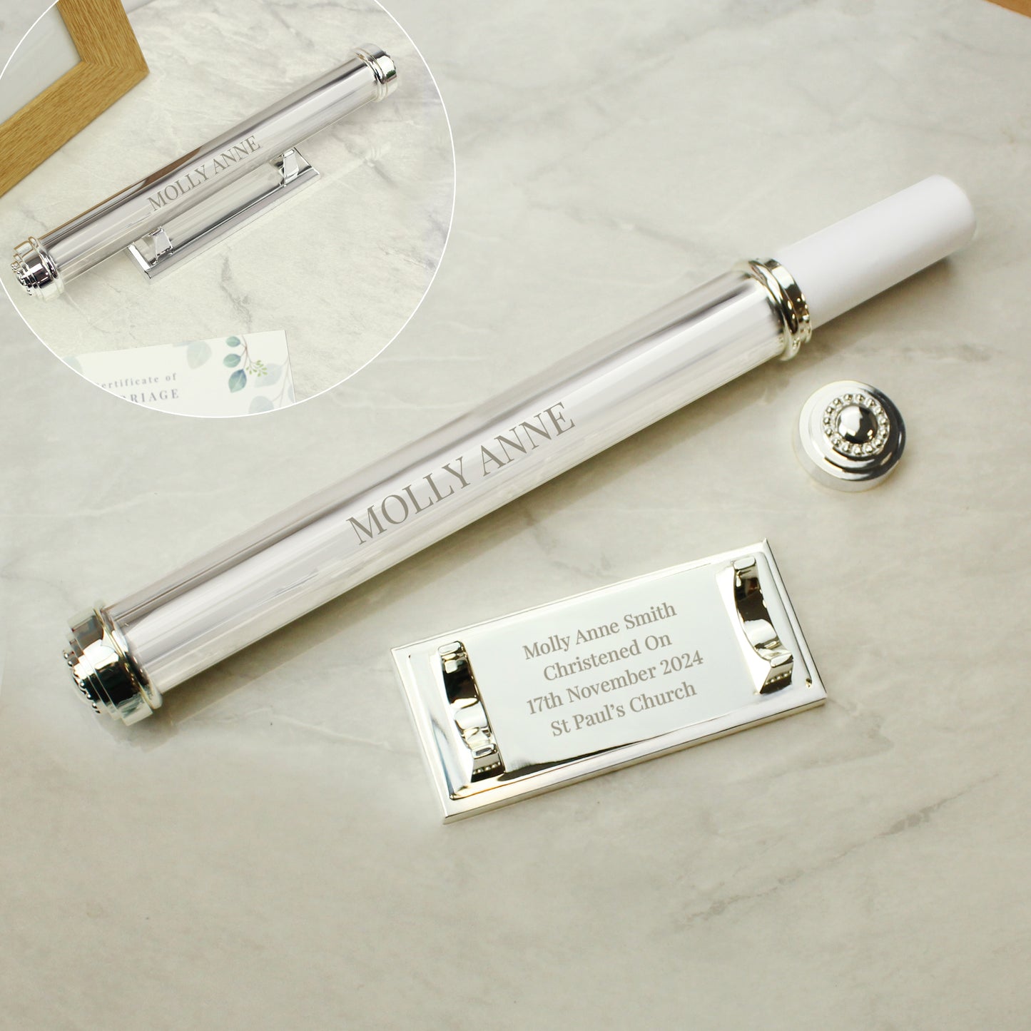Personalised Free Text Silver Plated Certificate Holder