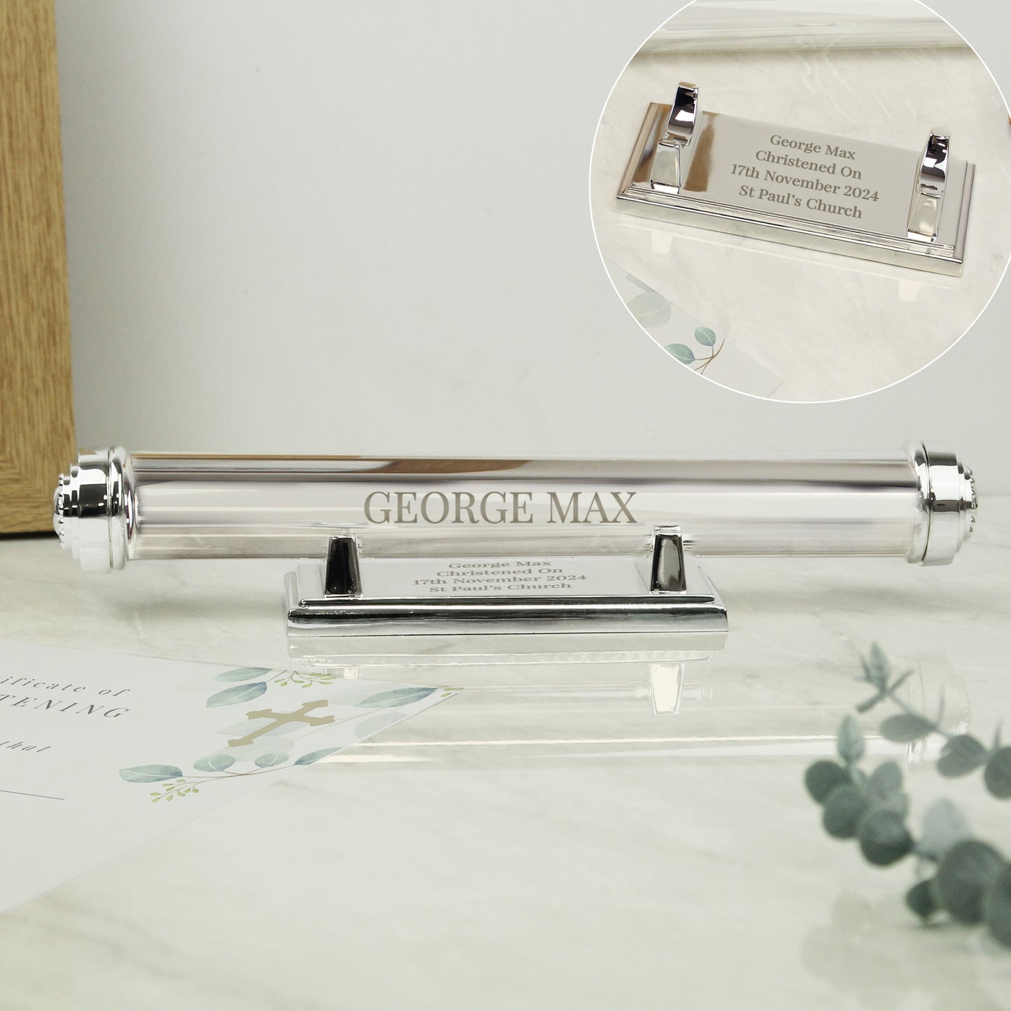 Personalised Free Text Silver Plated Certificate Holder