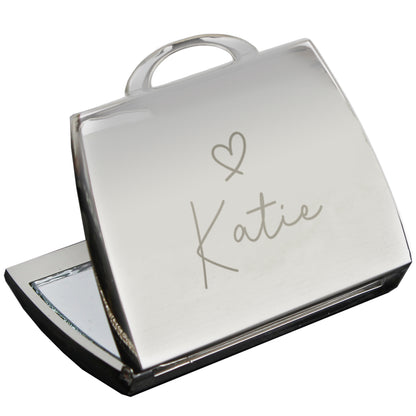 Personalised Name Handbag Compact Mirror