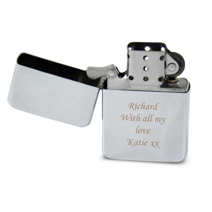 Personalised Engraved Silver Lighter