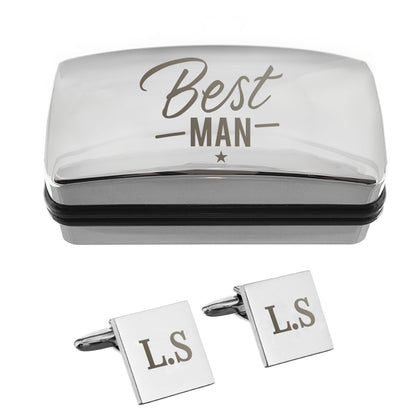Personalised Best Man Wedding Cufflinks and Box Set