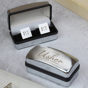 Personalised Usher Wedding Cufflinks and Box Set