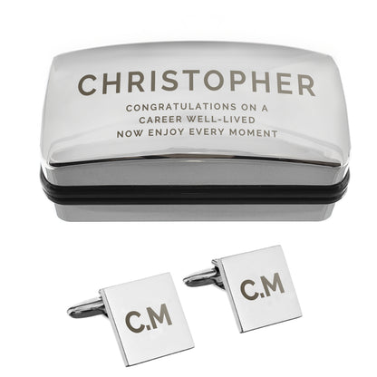 Personalised Initial Cufflinks & Bold Cufflink Box