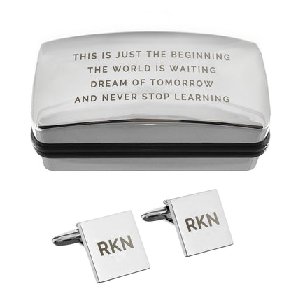 Personalised Initial Cufflinks & Engraved Box