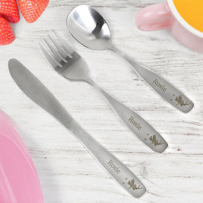 Personalised Fairy Princess 3 Piece Cutlery Set