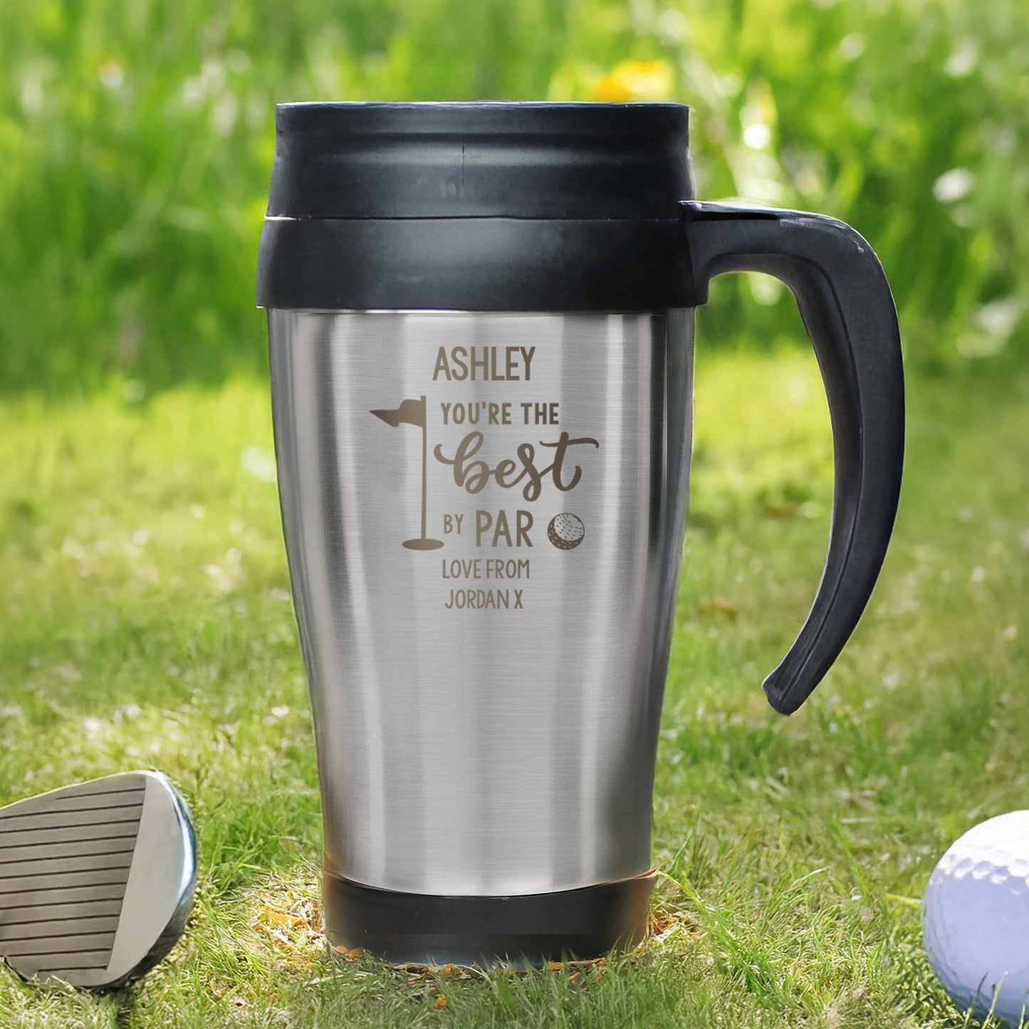 Personalised Best By Par Travel Mug