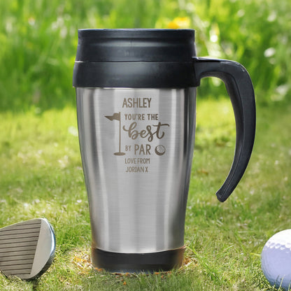 Personalised Best By Par Travel Mug