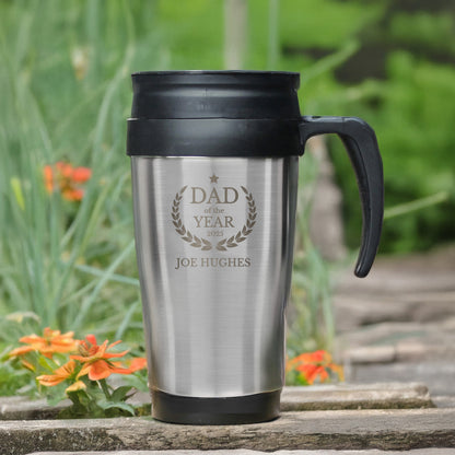 Personalised Dad of The Year Travel Mug