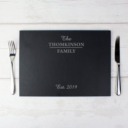 Personalised Family Slate Placemat