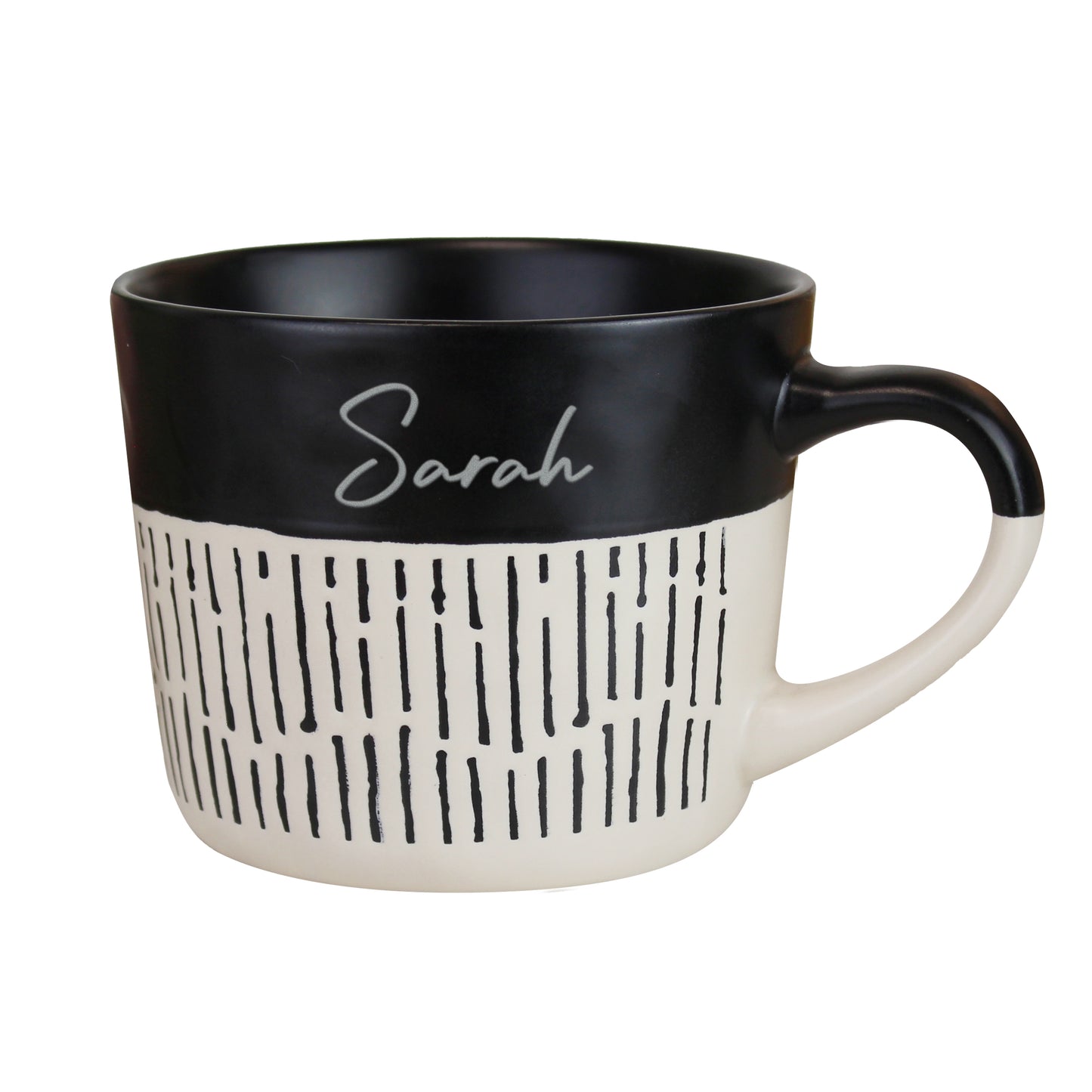 Personalised Black Dipped Dash Ceramic Mug