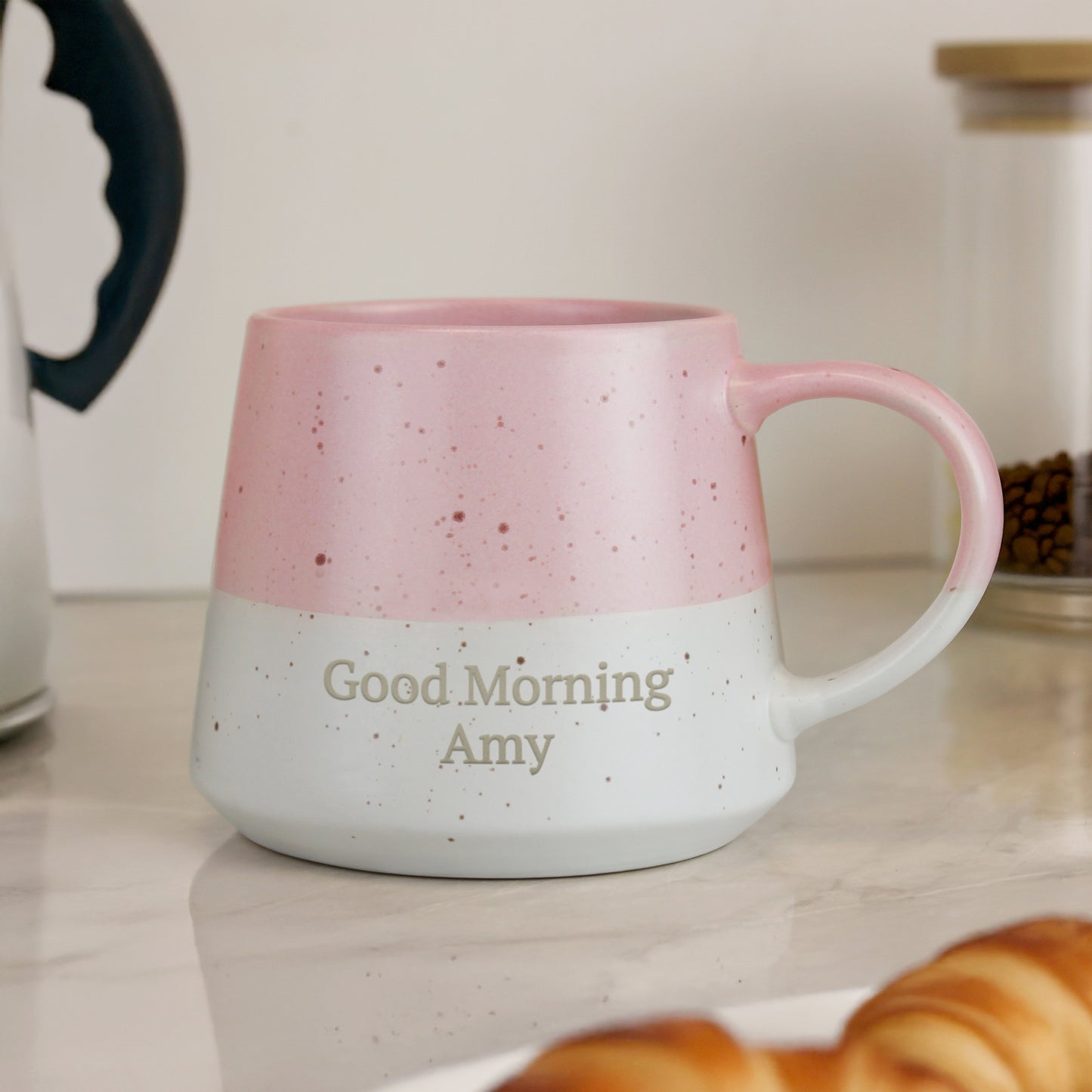 Personalised Pink Speckled Ceramic Mug