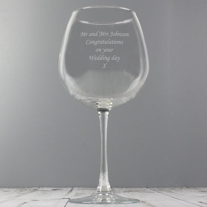 Personalised Bottle of Wine Glass