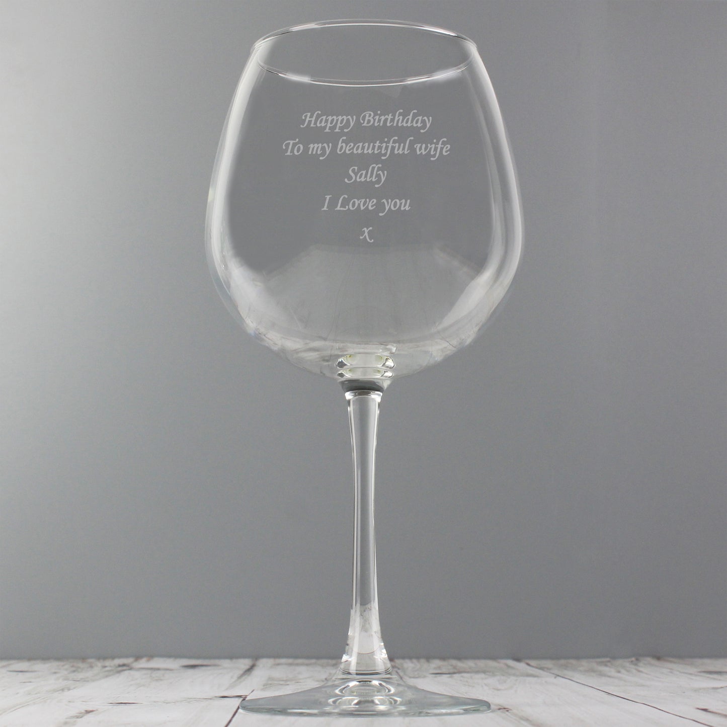 Personalised Bottle of Wine Glass