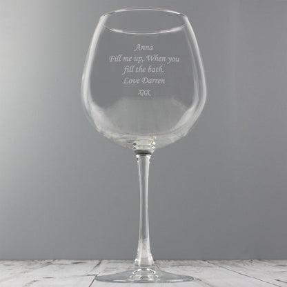 Personalised Bottle of Wine Glass