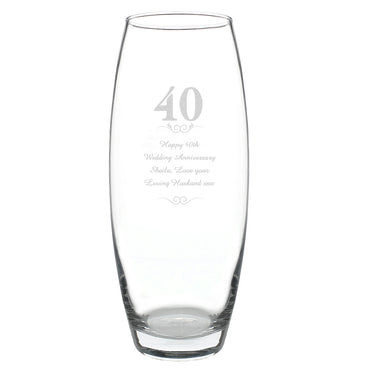Personalised 40 Years Bullet Vase