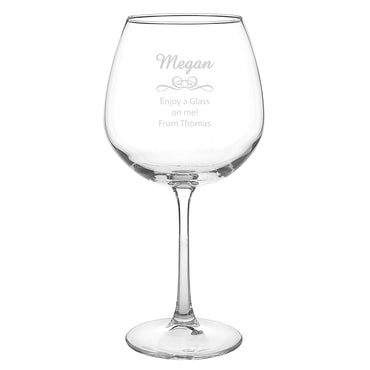 Personalised Decorative Bottle of Wine Glass