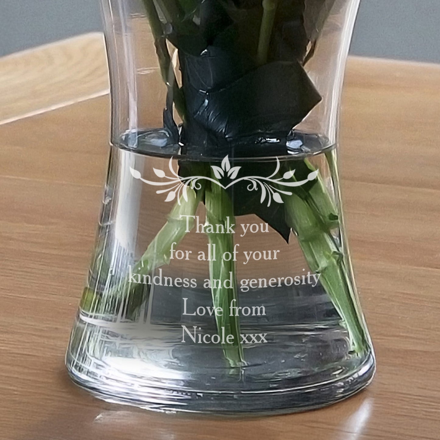 Personalised Sentiments Glass Vase