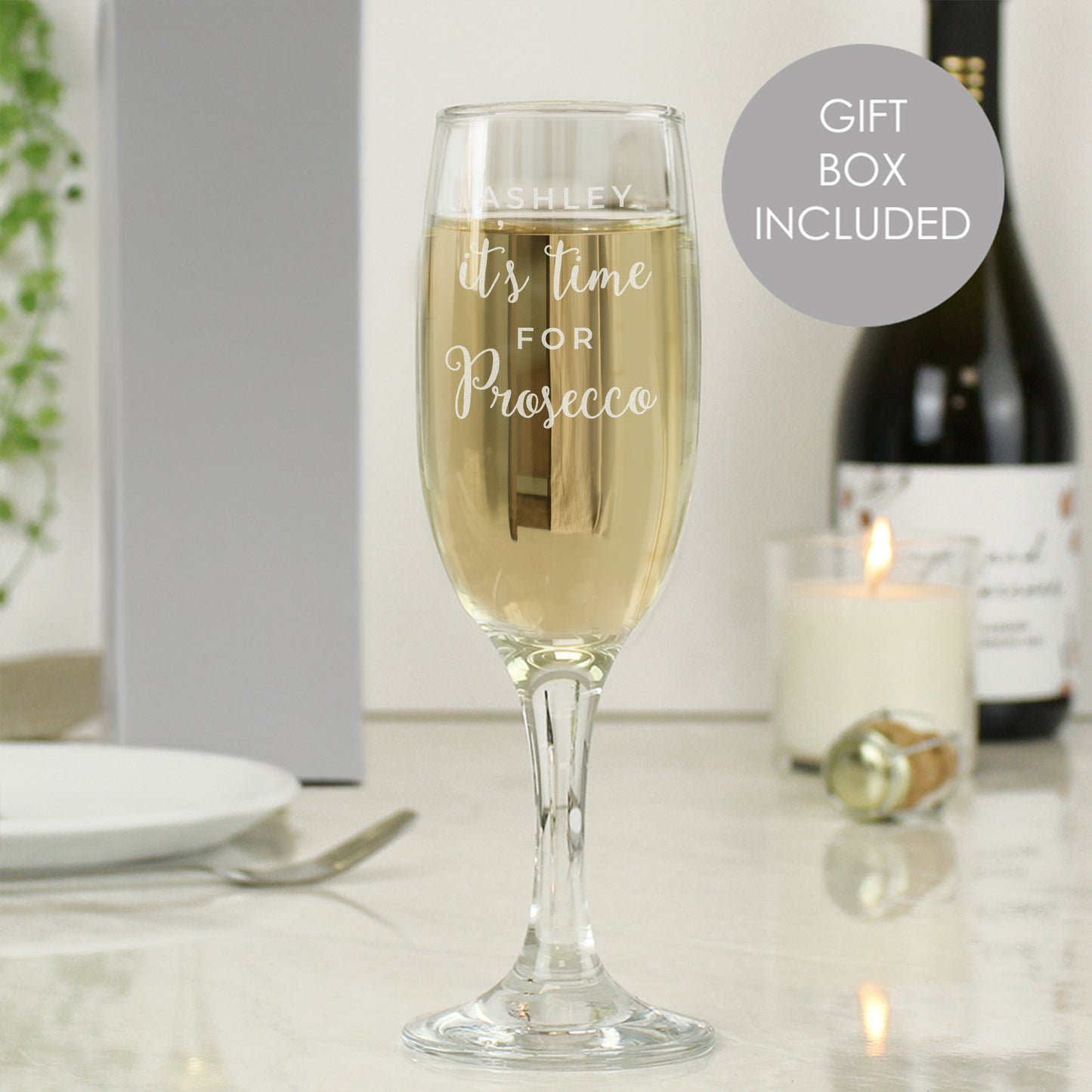 Personalised 'It's Time for Prosecco' Flute