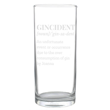 Personalised Gincident Hi Ball Glass