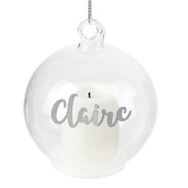 Personalised Christmas LED Candle Bauble