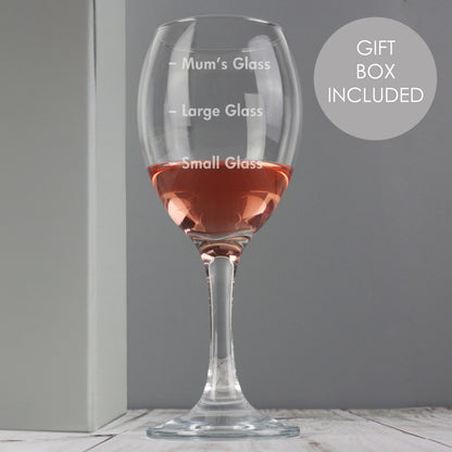 Personalised Measures Wine Glass