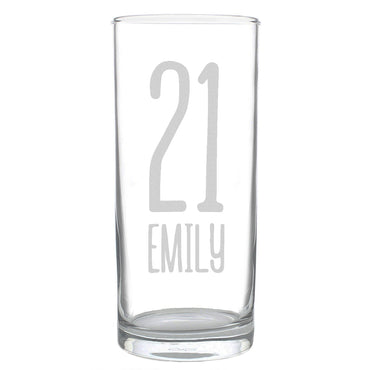 Personalised Big Age Hi Ball Glass