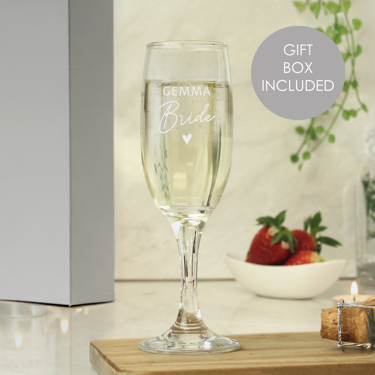 Personalised Bride Flute Glass