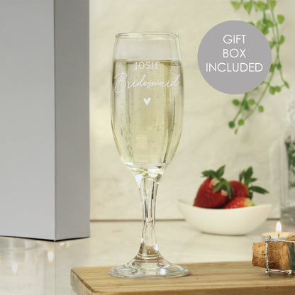Personalised Bridesmaid Flute Glass