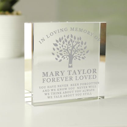 Personalised In Loving Memory Family Tree Crystal Token