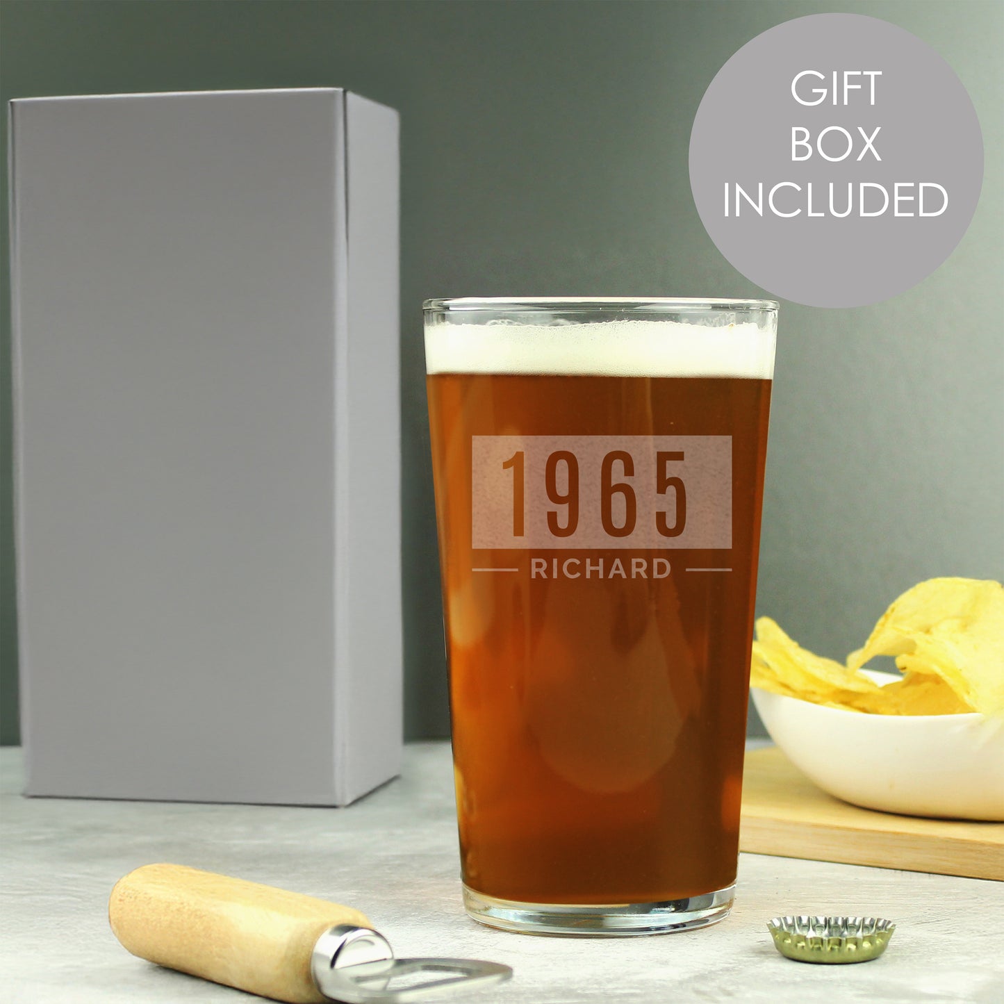 Personalised Name & Date Pint Glass