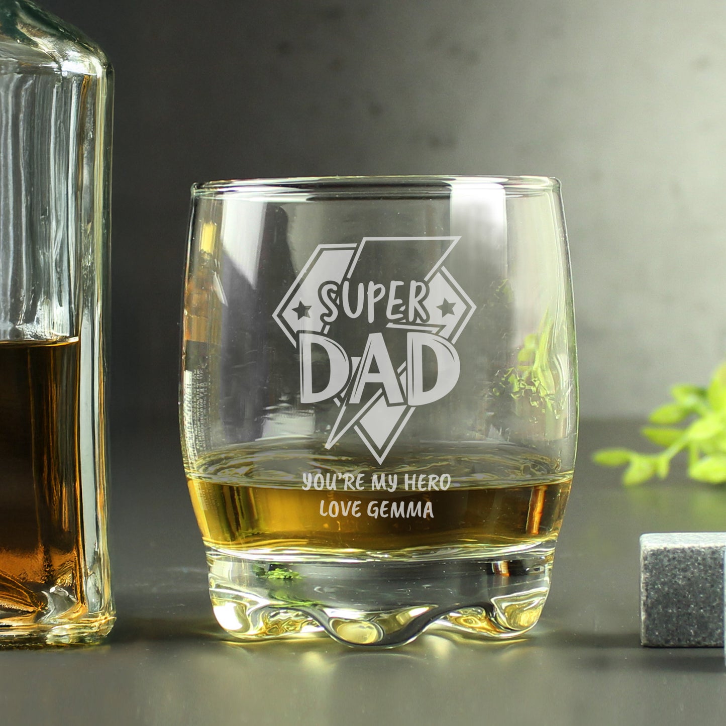 Personalised Super Dad Tumbler Glass