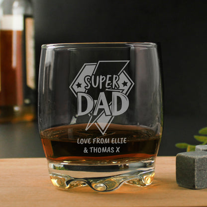 Personalised Super Dad Tumbler Glass