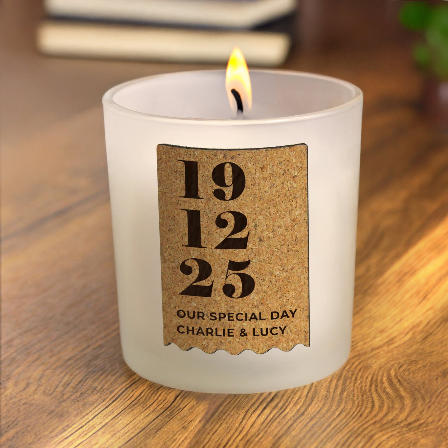 Personalised Anniversary Cork Label Candle Jar