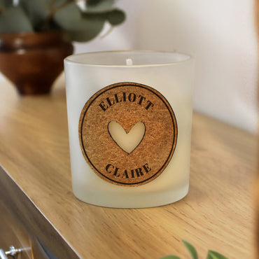 Personalised Heart Cork Label Candle Jar