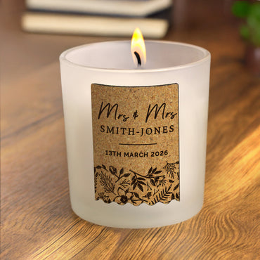 Personalised Wedding Cork Label Candle Jar