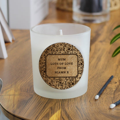 Personalised Floral Cork Label Candle Jar