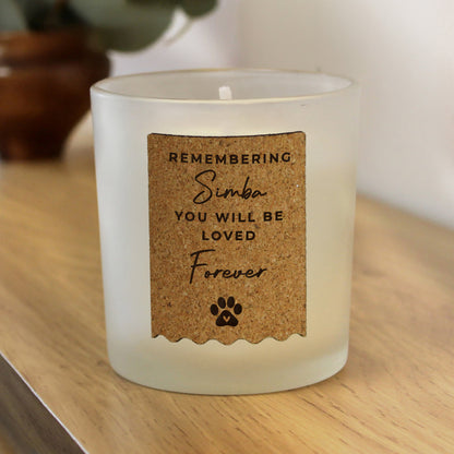 Personalised Paw Print Cork Label Candle Jar