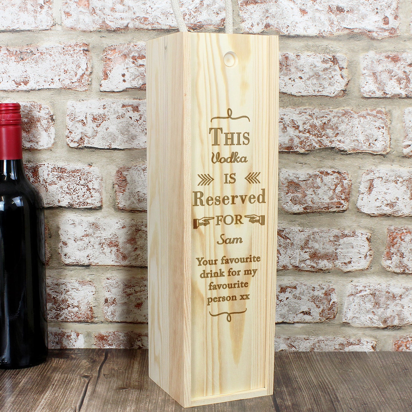 Personalised Reserved For Wooden Wine Bottle Box