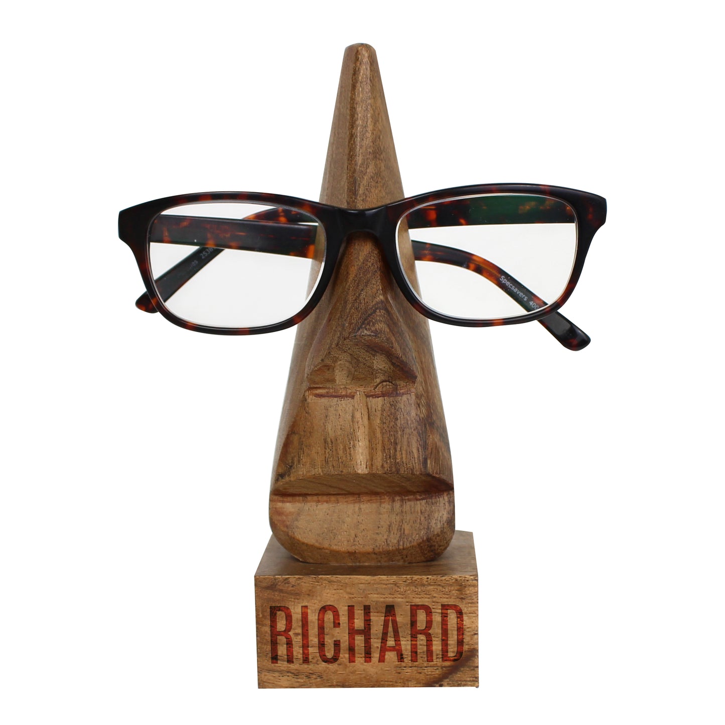 Personalised Name Only Wooden Nose-Shaped Glasses Holder