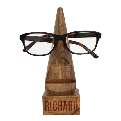 Personalised Name Only Wooden Nose-Shaped Glasses Holder