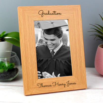 Personalised Free Text 6x4 Portrait Wooden Photo Frame