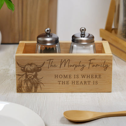 Personalised Highland Cow Mini Wooden Storage Crate