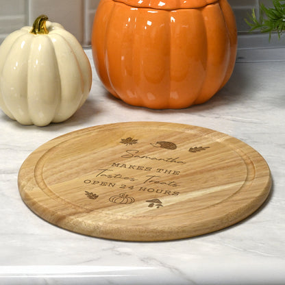 Personalised Autumn Wooden Chopping Board