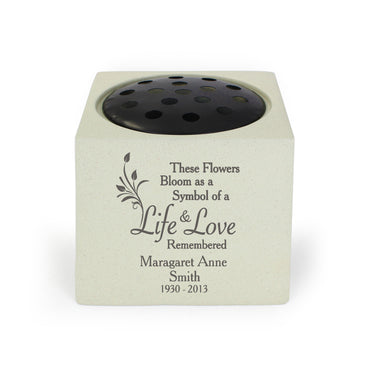 Personalised Life & Love Memorial Resin Vase