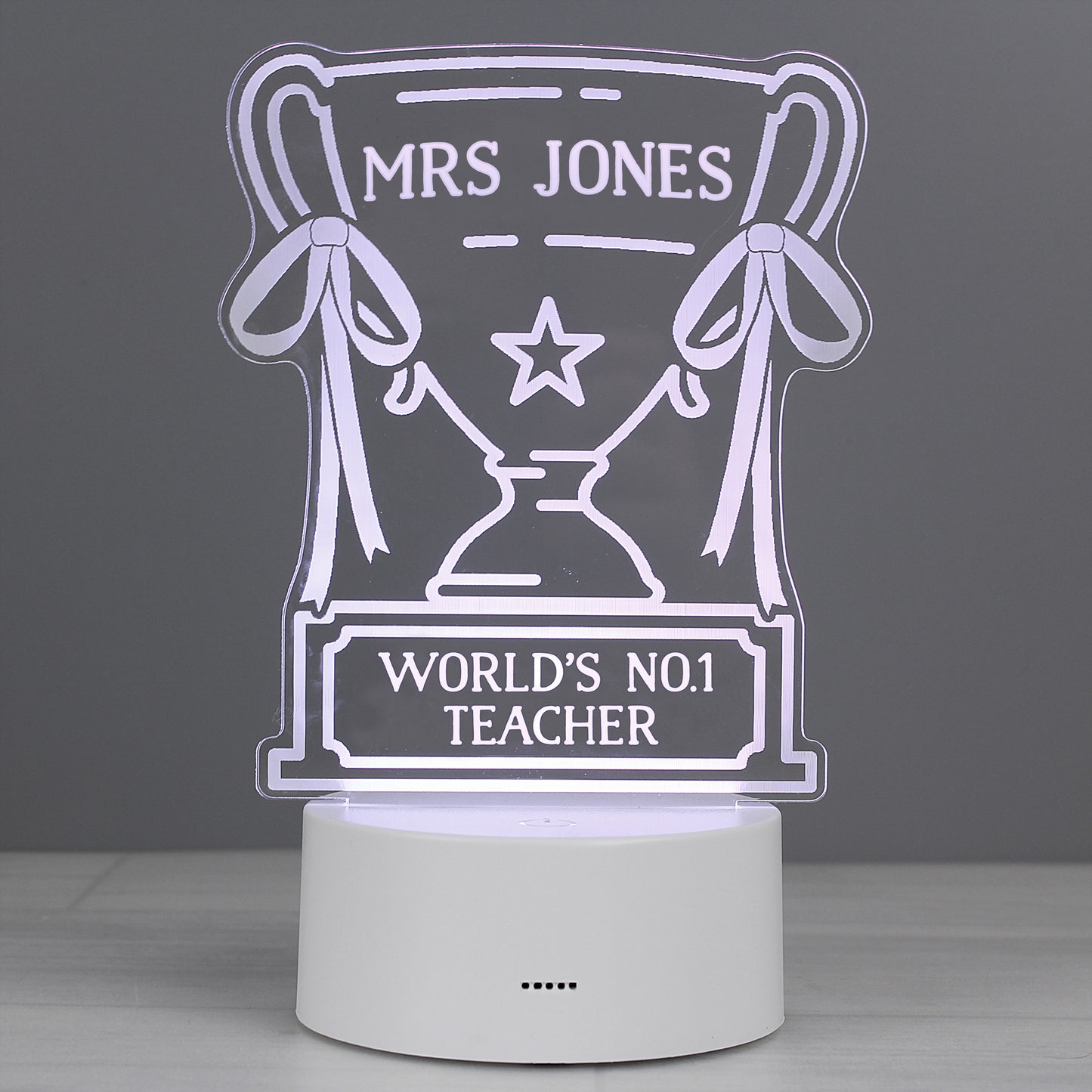 Personalised Trophy LED Colour Changing Night Light